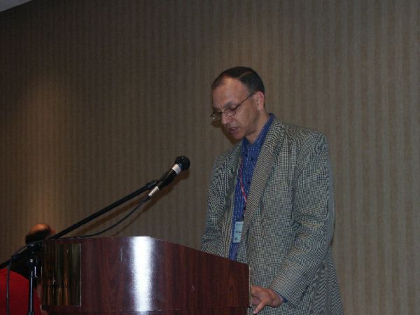 Mhamed Itmi, SCSC2003 Program Chair, during SCSC2003 Best Paper Award Ceremony